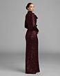 Mac Duggal 37157 Mahogany Brown Long Sleeve Sequin Dress
