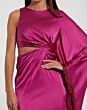 Mac Duggal 49898 Cutout Midriff Magenta Cape Sleeve Dress