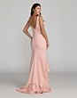 Mac Duggal 49965 Ruffle Slit V-Back Crepe Dress