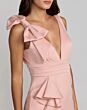 Mac Duggal 49965 Ruffle Slit V-Back Crepe Dress