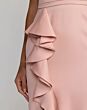 Mac Duggal 49965 Ruffle Slit V-Back Crepe Dress