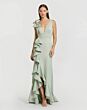 Mac Duggal 49965 Ruffle Slit V-Back Crepe Dress