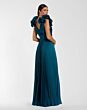 Mac Duggal 50083 Ocean Blue High Slit Pleated Dress