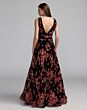 Mac Duggal 50173 Black Multicolor V-Neckline Floral Dress