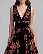 Mac Duggal 50173 Black Multicolor V-Neckline Floral Dress