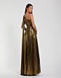 Mac Duggal 56086 Gold Metallic One Shoulder Pleated Dress