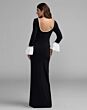 Mac Duggal 56234 Black Ivory Scoop Back High Slit Dress