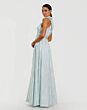 Mac Duggal 56246 A-Line Halter Neck Powder Blue Brocade Dress