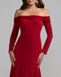 Mac Duggal 56354 Red Off The Shoulder Long Sleeve Dress