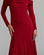 Mac Duggal 56354 Red Off The Shoulder Long Sleeve Dress