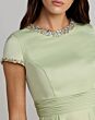 Mac Duggal 56402 Cap Sleeve Satin Beaded Neck Dress