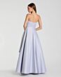 Mac Duggal 56425 Pleated Waist Strapless Periwinkle Satin Dress