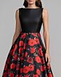 Mac Duggal 56469 Red Rose Bateau Neckline with Pocket Dress