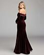Mac Duggal 56476 Wine Off The Shoulder Long Sleeve Dress