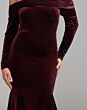 Mac Duggal 56476 Wine Off The Shoulder Long Sleeve Dress