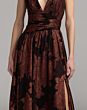 Mac Duggal 56487 Spice Multicolor Floral V-Neckline Dress