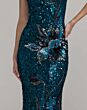 Mac Duggal 6295 Teal One Shoulder Sequin Dress