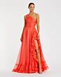 Mac Duggal 68476 Ruffle Hem A-Line Side Cutout Tangerine Dress