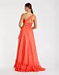 Mac Duggal 68476 Ruffle Hem A-Line Side Cutout Tangerine Dress