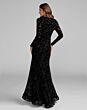 Mac Duggal 69323 Black Floral Illusion Long Sleeve Dress