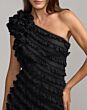 Mac Duggal 8383 Black One Shoulder Ruffle Dress