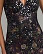 Mac Duggal 94260 Black Multicolor V-Neckline Floral Dress