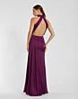 Mac Duggal 9911642P Plum Halter Neckline High Slit Dress