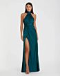 Mac Duggal 9911642P Plum Halter Neckline High Slit Dress