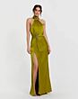 Mac Duggal 9911642P Plum Halter Neckline High Slit Dress