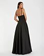 Mac Duggal 9948855P Black Spaghetti Strap with Pocket Dress