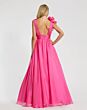 Mac Duggal 9948856P Hot Pink Ruched V-Neckline Dress