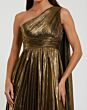 Mac Duggal 9956086P Gold Metallic Pleated One Shoulder Dress