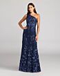 Mac Duggal 9968606P Floral One Shoulder Fitted Dress