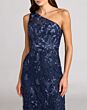 Mac Duggal 9968606P Floral One Shoulder Fitted Dress