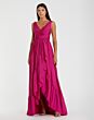 Mac Duggal 67835 Ruffle Skirt V-Neck Dress