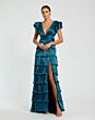 Ieena for Mac Duggal 26740 Tiered Skirt Ruffle Sleeve Dress