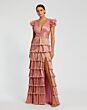 Ieena for Mac Duggal 26740 Tiered Skirt Ruffle Sleeve Dress