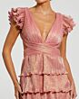 Ieena for Mac Duggal 26740 Tiered Skirt Ruffle Sleeve Dress