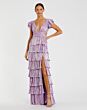 Ieena for Mac Duggal 26740 Tiered Skirt Ruffle Sleeve Dress