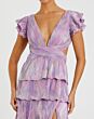 Ieena for Mac Duggal 26740 Tiered Skirt Ruffle Sleeve Dress