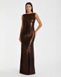 Ieena for Mac Duggal 49087 Cowl Back Bateau Neck Dress