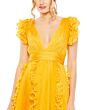 Ieena for Mac Duggal 49539 Plunging Neck Ruffle Skirt Dress