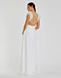 Ieena for Mac Duggal 68113 Feather Shoulder Lace-Up Dress