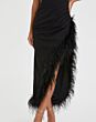 Ieena for Mac Duggal 11626 Feather Hem High Low Dress