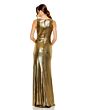 Mac Duggal 27063 V-Neck Ruched Metallic Dress