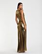 Mac Duggal 27063 V-Neck Ruched Metallic Dress