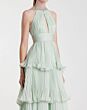 Mac Duggal 49835 Halter Neck Tiered Skirt Cutout Prom Gown