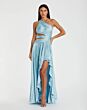 Mac Duggal 49837 Pleated Cutout Asymmetric High Low Formal Dress