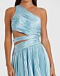 Mac Duggal 49837 Pleated Cutout Asymmetric High Low Formal Dress