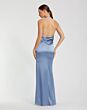 Mac Duggal 49913 Halter Neck Cowl Back Rosette Satin Dress